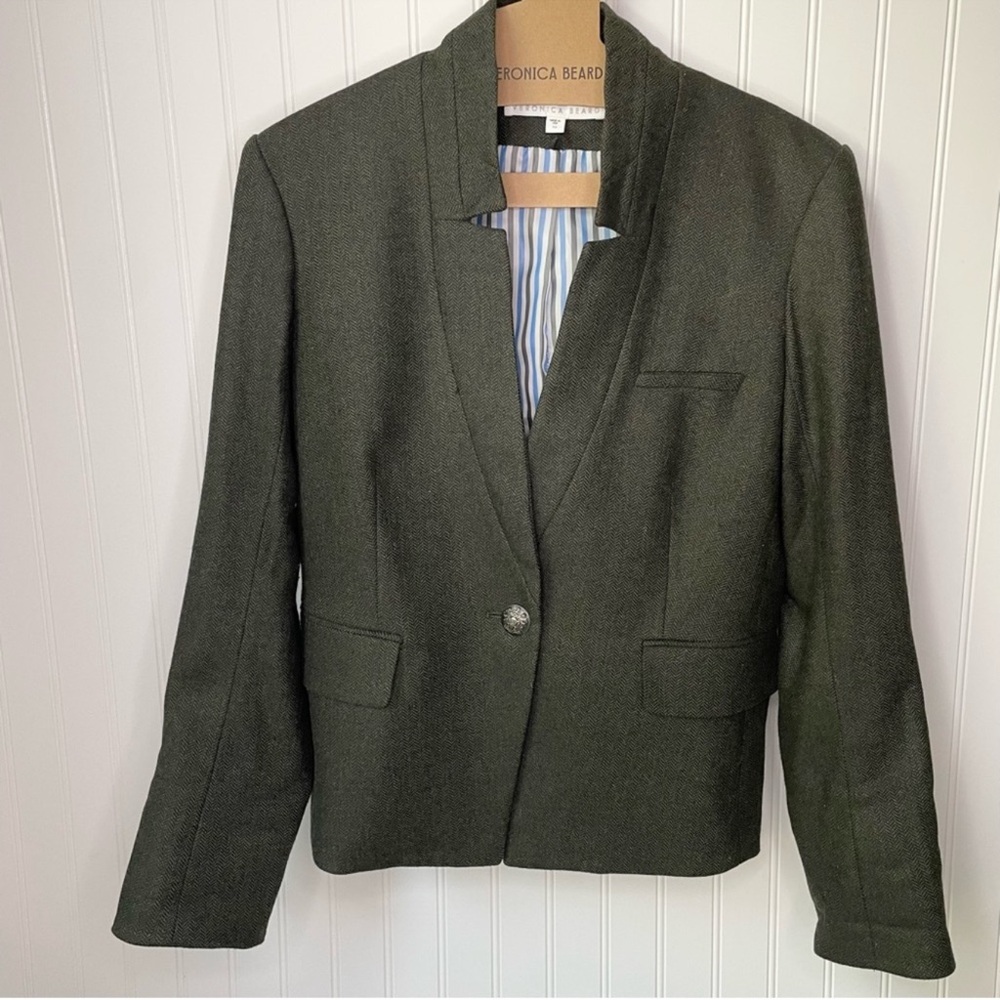Veronica Beard Herringbone Dickey Jacket Blazer Dark navy Size 10